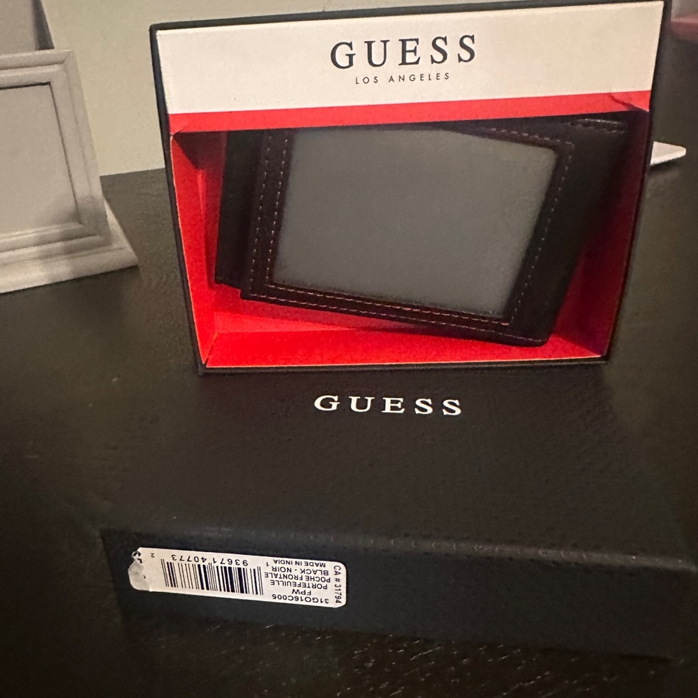 Guess Black and Gray Card Holder